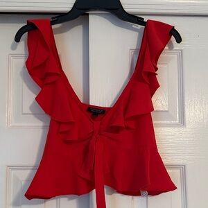 Topshop Scarlet Ruffle Blouse